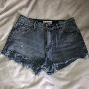 High rise denim shorts